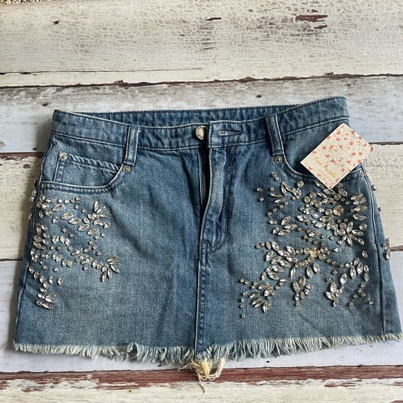 Free People Gemstone miniskirt indigo combo - Picture 4 of 11